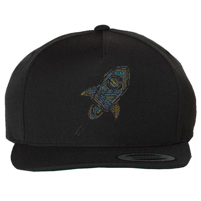 Stellar Lumens Word Cloud Alt Colors Crypto Wool Snapback Cap
