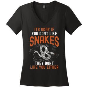 Snake Lovers Women Men Men Boy Girl Herpetology Women's V-Neck T-Shirt