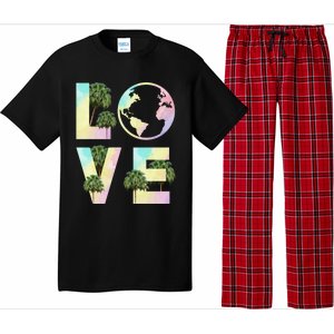 Save Love World Palm Trees Plant Day Tee Save The Plants Cute Gift Pajama Set