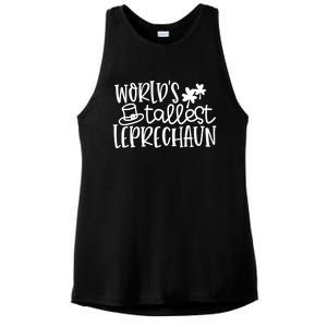 Shamrock Lucky Worlds Tallest Leprechaun St Patricks Da Gift Ladies PosiCharge Tri-Blend Wicking Tank