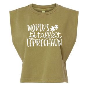 Shamrock Lucky Worlds Tallest Leprechaun St Patricks Da Gift Garment-Dyed Women's Muscle Tee