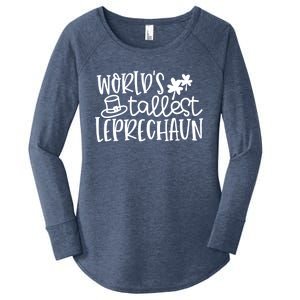 Shamrock Lucky Worlds Tallest Leprechaun St Patricks Da Gift Women's Perfect Tri Tunic Long Sleeve Shirt