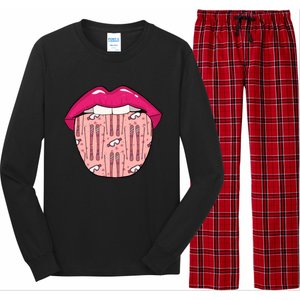 Skier Lips Winter Sports Meaningful Gift Ski Skiing Meaningful Gift Long Sleeve Pajama Set