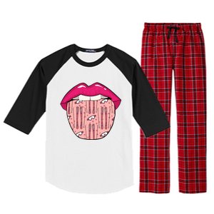 Skier Lips Winter Sports Meaningful Gift Ski Skiing Meaningful Gift Raglan Sleeve Pajama Set