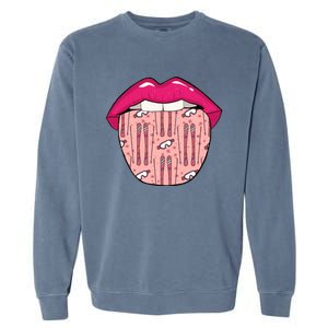 Skier Lips Winter Sports Meaningful Gift Ski Skiing Meaningful Gift Garment-Dyed Sweatshirt