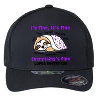 Sloth Lupus Warrior I'm Fine It's Fine Everything's Fine Invisible Illness Flexfit Unipanel Trucker Cap