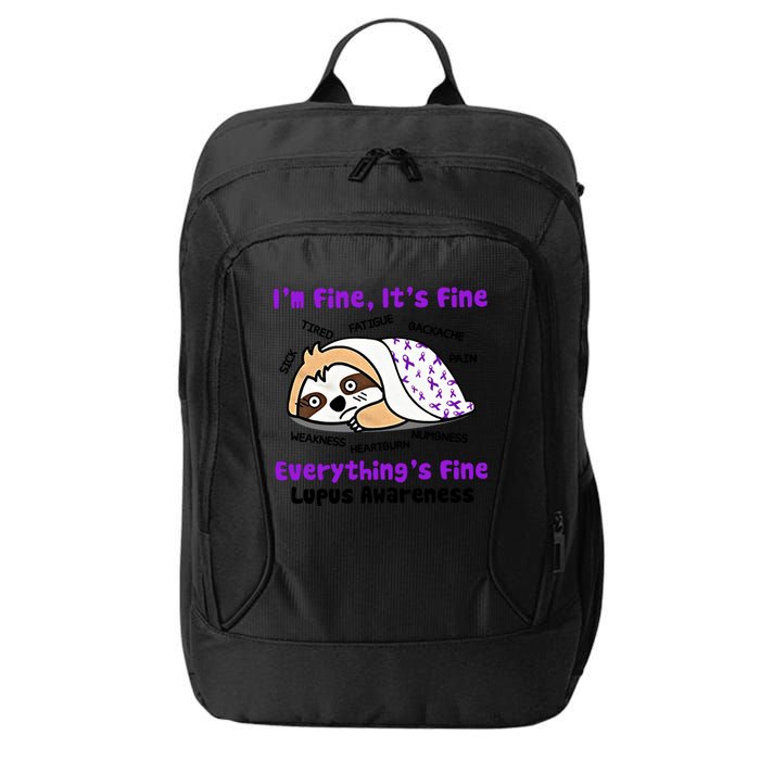 Sloth Lupus Warrior I'm Fine It's Fine Everything's Fine Invisible Illness City Backpack