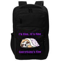 Sloth Lupus Warrior I'm Fine It's Fine Everything's Fine Invisible Illness Impact Tech Backpack