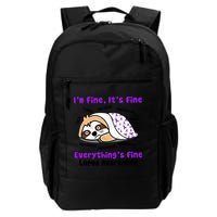 Sloth Lupus Warrior I'm Fine It's Fine Everything's Fine Invisible Illness Backpack