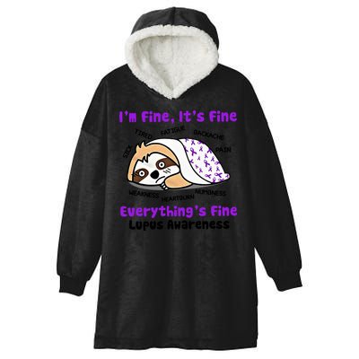 Sloth Lupus Warrior I'm Fine It's Fine Everything's Fine Invisible Illness Hooded Wearable Blanket