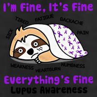 Sloth Lupus Warrior I'm Fine It's Fine Everything's Fine Invisible Illness 25L Jumbo Tote