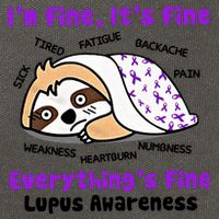 Sloth Lupus Warrior I'm Fine It's Fine Everything's Fine Invisible Illness Cotton Canvas Backpack