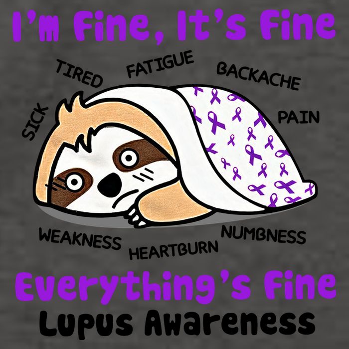 Sloth Lupus Warrior I'm Fine It's Fine Everything's Fine Invisible Illness Vector Backpack