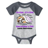 Sloth Lupus Warrior I'm Fine It's Fine Everything's Fine Invisible Illness Infant Baby Jersey Bodysuit