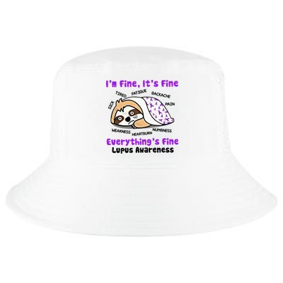 Sloth Lupus Warrior I'm Fine It's Fine Everything's Fine Invisible Illness Cool Comfort Performance Bucket Hat