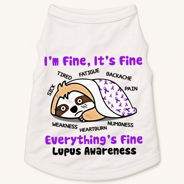 Sloth Lupus Warrior I'm Fine It's Fine Everything's Fine Invisible Illness Doggie Tank