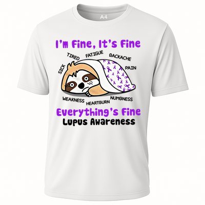 Sloth Lupus Warrior I'm Fine It's Fine Everything's Fine Invisible Illness Performance Shirt