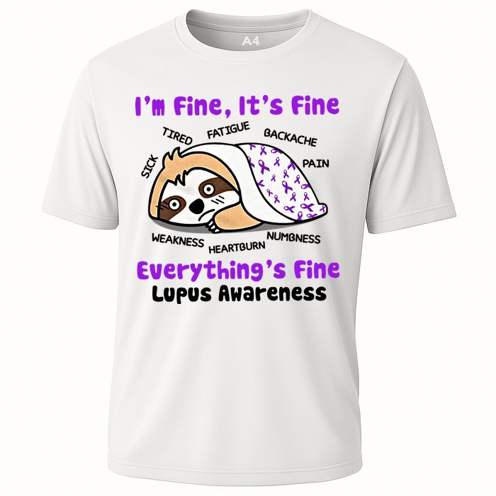Sloth Lupus Warrior I'm Fine It's Fine Everything's Fine Invisible Illness Performance Shirt