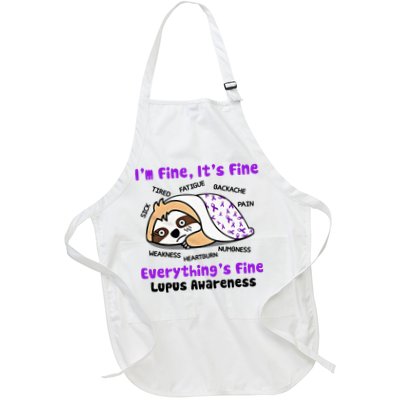 Sloth Lupus Warrior I'm Fine It's Fine Everything's Fine Invisible Illness Apron