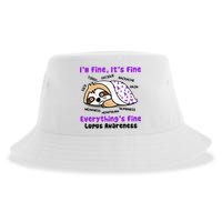 Sloth Lupus Warrior I'm Fine It's Fine Everything's Fine Invisible Illness Sustainable Bucket Hat