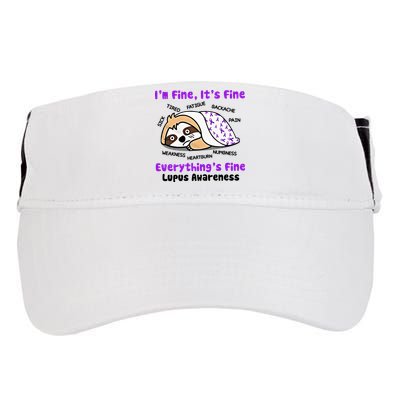 Sloth Lupus Warrior I'm Fine It's Fine Everything's Fine Invisible Illness Adult Drive Performance Visor