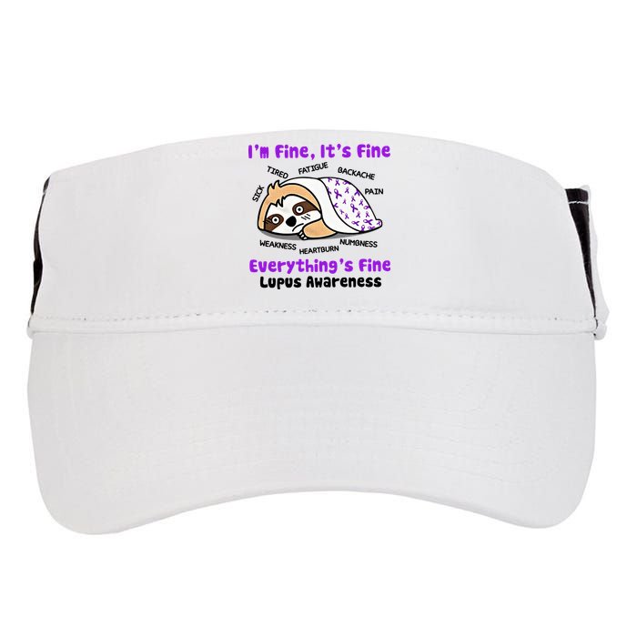 Sloth Lupus Warrior I'm Fine It's Fine Everything's Fine Invisible Illness Adult Drive Performance Visor