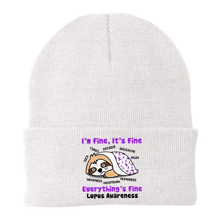 Sloth Lupus Warrior I'm Fine It's Fine Everything's Fine Invisible Illness Beanie