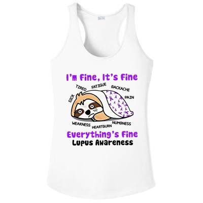 Sloth Lupus Warrior I'm Fine It's Fine Everything's Fine Invisible Illness Ladies PosiCharge Competitor Racerback Tank