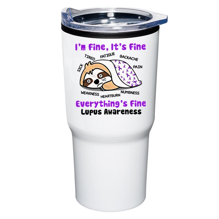 Sloth Lupus Warrior I'm Fine It's Fine Everything's Fine Invisible Illness Tumbler