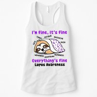 Sloth Lupus Warrior I'm Fine It's Fine Everything's Fine Invisible Illness Womens Tank Top