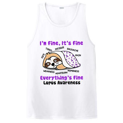 Sloth Lupus Warrior I'm Fine It's Fine Everything's Fine Invisible Illness PosiCharge Competitor Tank