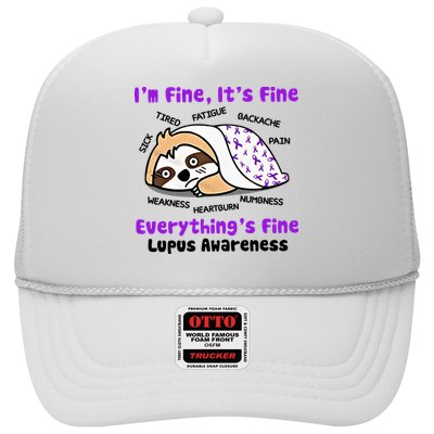 Sloth Lupus Warrior I'm Fine It's Fine Everything's Fine Invisible Illness Trucker Hat