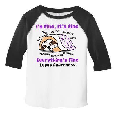 Sloth Lupus Warrior I'm Fine It's Fine Everything's Fine Invisible Illness Toddler Fine Jersey T-Shirt