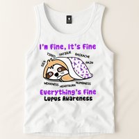 Sloth Lupus Warrior I'm Fine It's Fine Everything's Fine Invisible Illness Tank Top