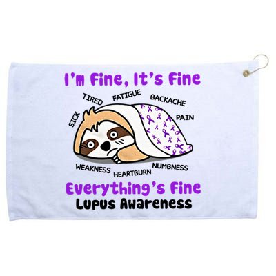 Sloth Lupus Warrior I'm Fine It's Fine Everything's Fine Invisible Illness Grommeted Golf Towel