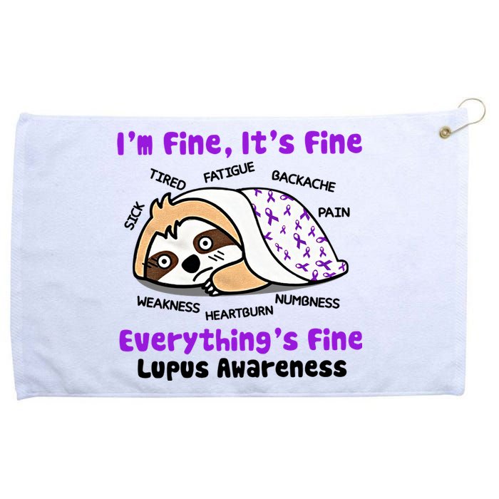 Sloth Lupus Warrior I'm Fine It's Fine Everything's Fine Invisible Illness Grommeted Golf Towel