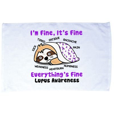 Sloth Lupus Warrior I'm Fine It's Fine Everything's Fine Invisible Illness Microfiber Hand Towel