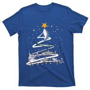 Shark Lover Xmas Tree Lights Santa Shark Christmas Gift T-Shirt