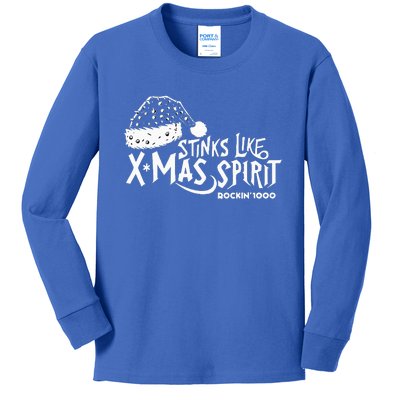 Stinks Like Xmas Spirit Rockin'1000  Kids Long Sleeve Shirt