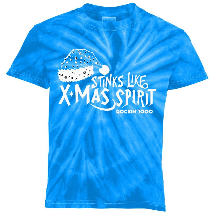 Stinks Like Xmas Spirit Rockin'1000  Kids Tie-Dye T-Shirt