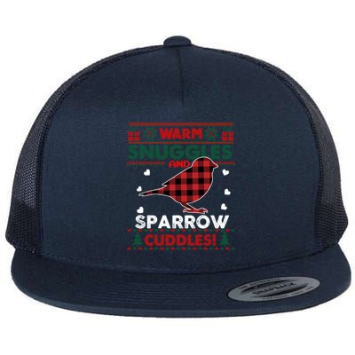 Sparrow Lovers Xmas Funny Gift Cute Bird Ugly Christmas Meaningful Gift Flat Bill Trucker Hat