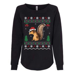 Squirrel Lover Xmas Ugly Santa Hat Squirrel Christmas Gift Womens California Wash Sweatshirt