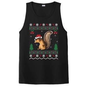 Squirrel Lover Xmas Ugly Santa Hat Squirrel Christmas Gift PosiCharge Competitor Tank