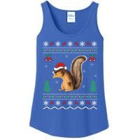 Squirrel Lover Xmas Ugly Santa Hat Squirrel Christmas Gift Ladies Essential Tank