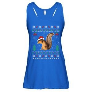 Squirrel Lover Xmas Ugly Santa Hat Squirrel Christmas Gift Ladies Essential Flowy Tank