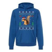 Squirrel Lover Xmas Ugly Santa Hat Squirrel Christmas Gift Premium Hoodie