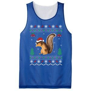 Squirrel Lover Xmas Ugly Santa Hat Squirrel Christmas Gift Mesh Reversible Basketball Jersey Tank