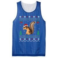 Squirrel Lover Xmas Ugly Santa Hat Squirrel Christmas Gift Mesh Reversible Basketball Jersey Tank