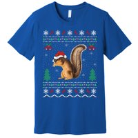 Squirrel Lover Xmas Ugly Santa Hat Squirrel Christmas Gift Premium T-Shirt