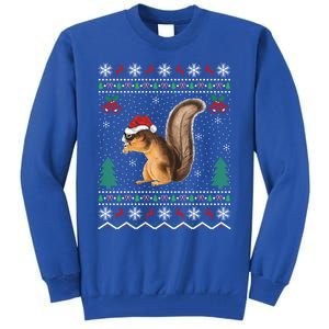 Squirrel Lover Xmas Ugly Santa Hat Squirrel Christmas Gift Tall Sweatshirt